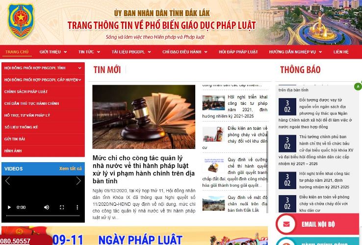 Trang thông tin điện tử phổ biến, giáo dục pháp luật của tỉnh sẽ ra mắt quý IV/2021